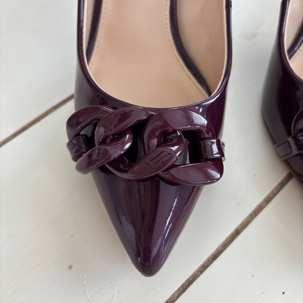 Steve Madden Lalette Chainlink Burgundy Pump Heel Women’s Size 7.5 M - Picture 11 of 15